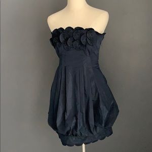 BCBG Navy Pleated Silk Mini Dress...NWT